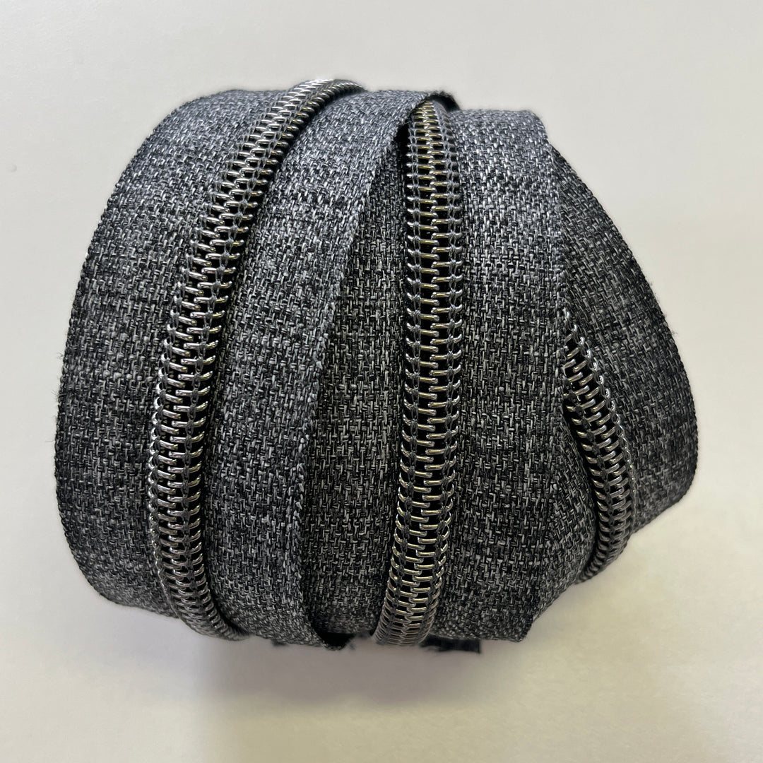 Denim Black #5 Gunmetal zipper coil